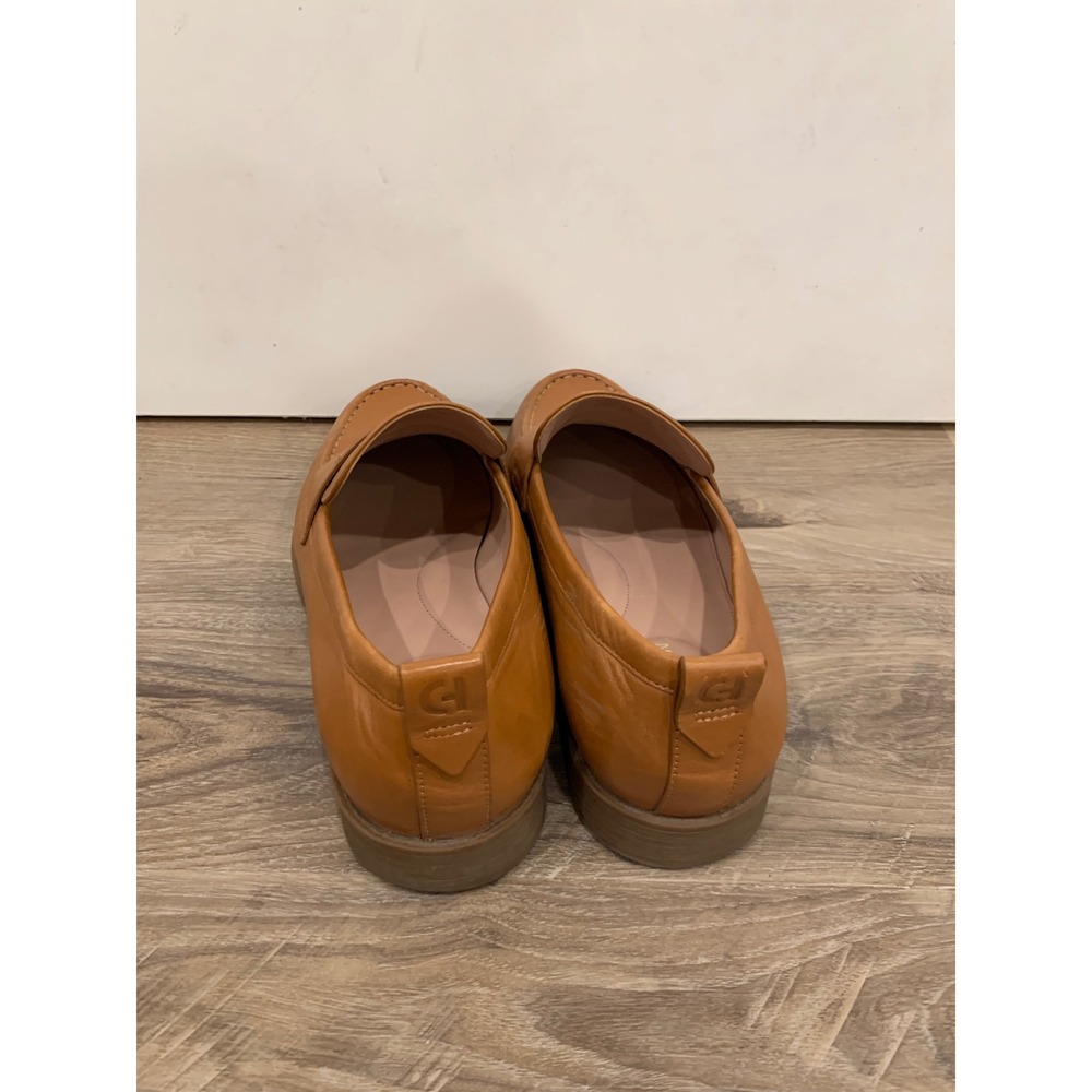 Cole Haan W28189 Penny Loafer 8B Tan Leather Quiet Luxury Classic Womens Shoes - Picture 6 of 9